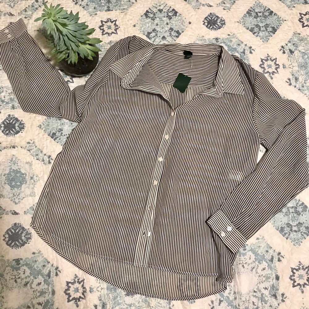 Striped Button Up Blouse